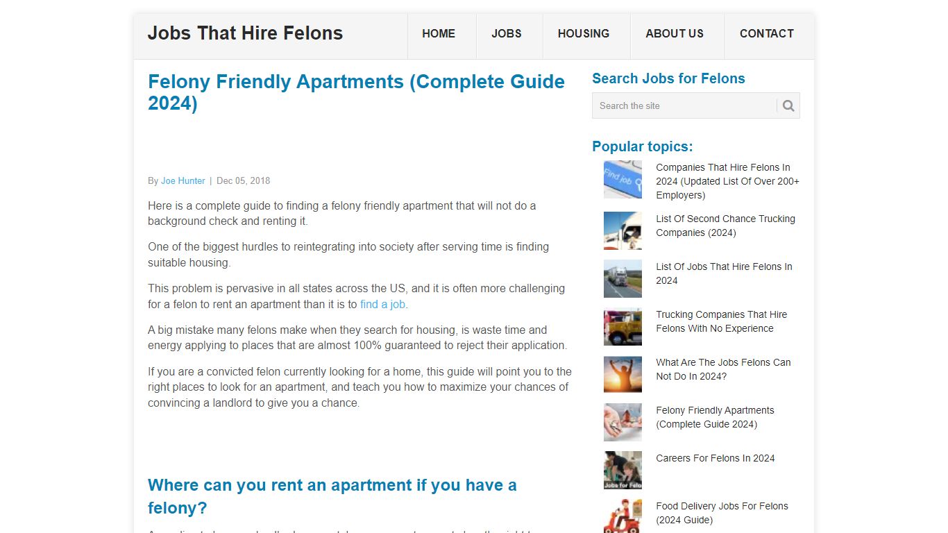 2023 Felony Friendly Apartments - Jobs That Hire Felons